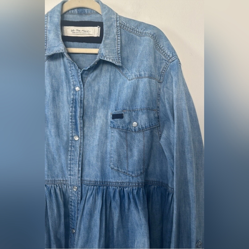 We The Free, Free People Denim Women's Top - Picture 4 of 6